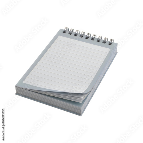 Spiral bound blank notebook with metal coil