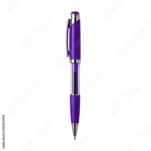 Purple fountain pen with cap