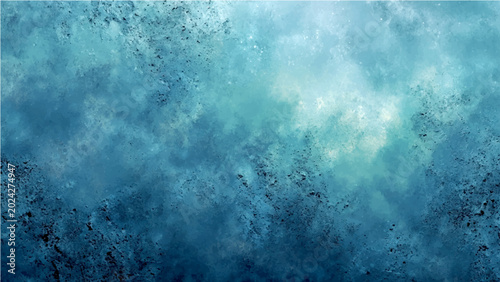Fotografie Oceanic Wave Crashing Abstract  a powerful, abstract depiction of a turquoise ocean wave crashing with foamy crests and deep blue undertones, evoking the raw energy and beauty of the sea