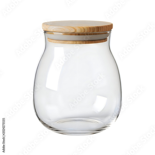 Clear glass jar with metal lid