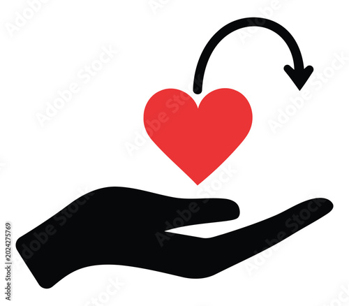 Heart Care Support Hand Icon Healthcare Love Vector