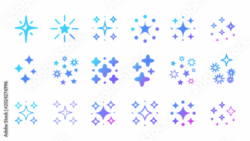 sparkle patterns and starbursts colorful vector illustration
