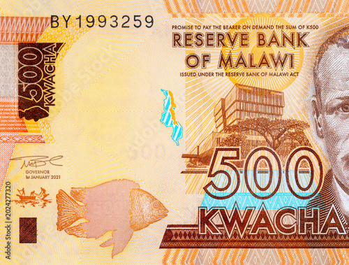 Bild auf Leinwand Malawi 500 Kwacha Banknote Featuring Reverend John Chilembwe