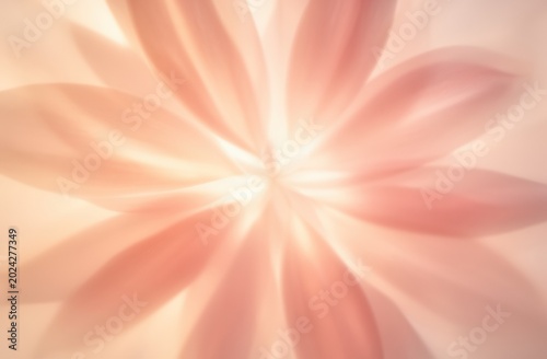 Radiant soft peach flower petal radial abstract background for spring poster and greeting card design