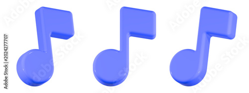 notes music icon 3d rendering