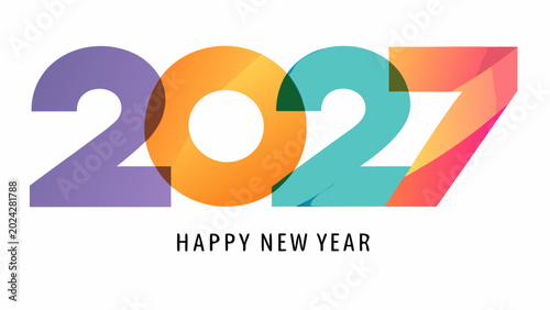 Foto Colorful 2027 new year graphic with text
