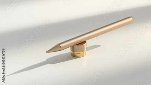 Digital stylus paired with stand for graphic designer and illustrator workflows on white