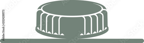 Ridged plastic bottle cap silhouette viewed from the side
