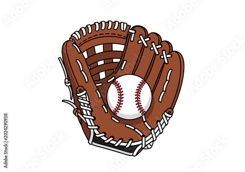 Baseball Glove and Ball