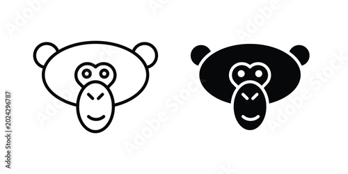 Photography Monkey icon illustration simple design elements