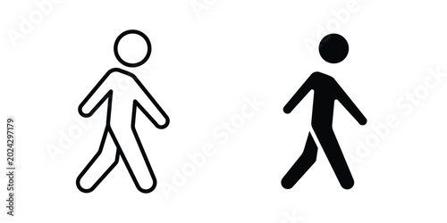Cuadro en lienzo Person walking icon illustration simple design elements