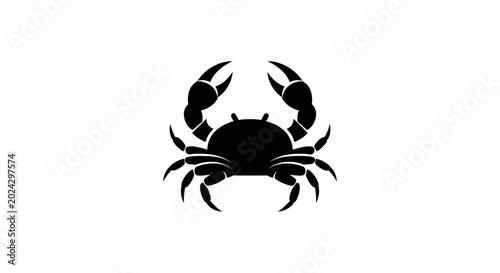 Tableau sur toile Black Crab Silhouette Side View Closeup.