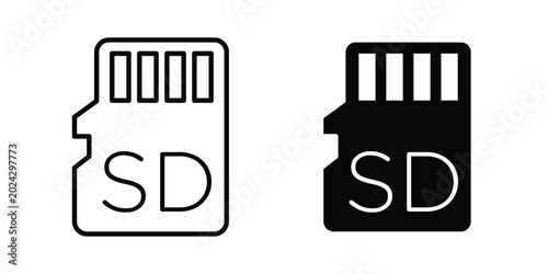 Konstfotografi Sd card icon illustration simple design elements