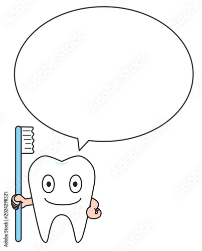 アイコン・キャラクター　歯のキャラクター　病院　医療
This is a character illustration of a tooth. There are versions with and without speech bubbles.