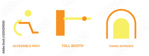 Bilde på lerret Accessible path vector icon design for disabled people or wheelchair users