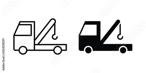 Fotografie Tow truck icon illustration simple design elements