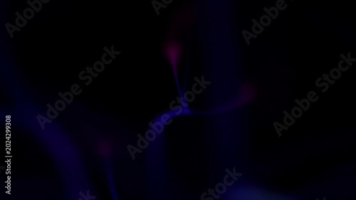 Electric arcs and plasma filaments in purple and blue tones flickering against a black void.