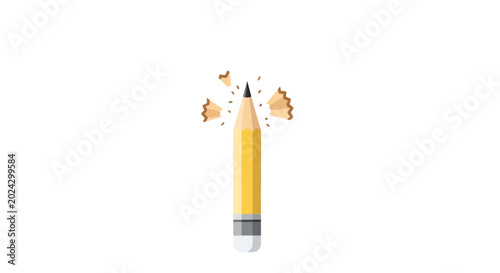 Tableau sur toile Yellow Pencil with Eraser Tip.