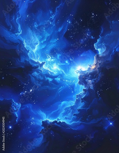 blue sky with stars