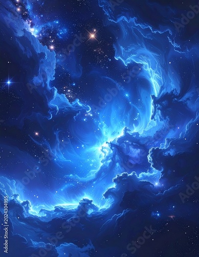 blue sky with stars