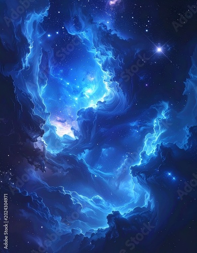 blue sky with stars