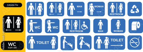 Tableau sur toile Toilet icon set