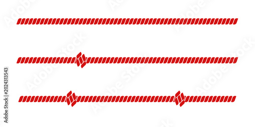 Set vector Red Lines. Modern Red Rope Lines collection isolated transparent. Don't cross country message concept. EPS 10
