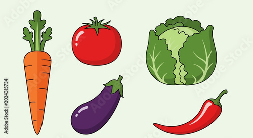 Foto Fresh and Colorful Vegetable Assortment for Healthy Eating.