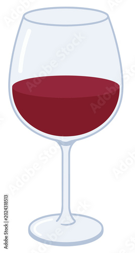 Fotografía Elegant Red Wine Glass Illustration