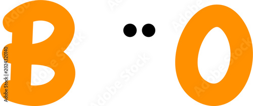 Photos Cute Halloween Boo Greeting in Orange and Black