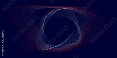 Abstract colors line wave on dark blue background.