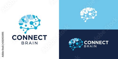 Photos Creative modern connect brain logo template