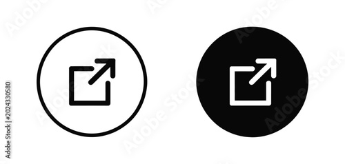 Cuadro en lienzo Share or External Link Icon in a Circle, Vector Interface Symbol Collection for