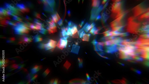 Abstract animated background made of squares, dots and lines