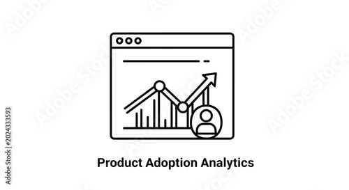 Product Adoption Analytics Graph Icon: Business Growth and User Engagement