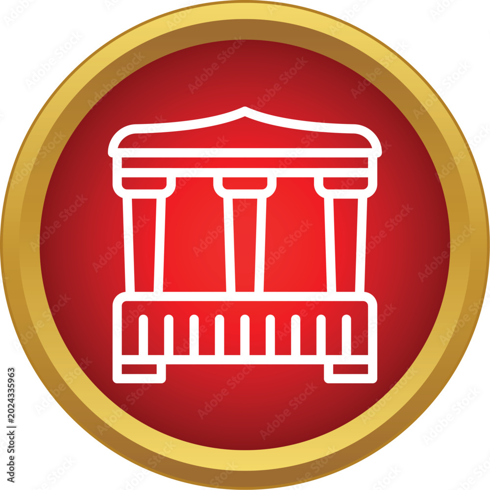 Fototapeta premium Stylized parthenon icon representing ancient history, culture, and travel
