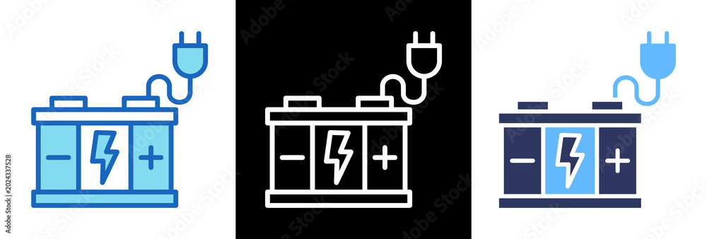 Fototapeta premium Battery Recharge triplestyle icon