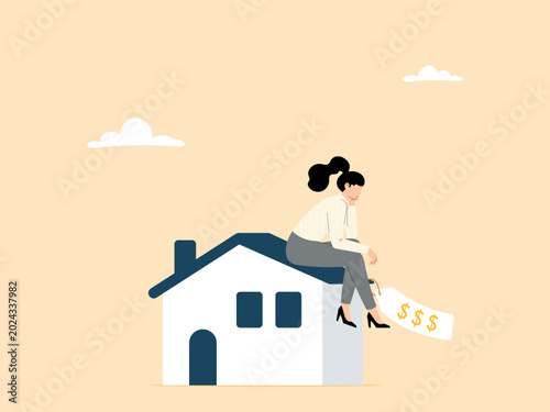 Tableau sur toile Overpriced homes or excessively high property values ​​make it difficult for tod