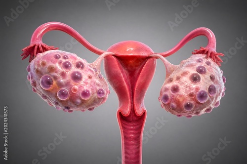 Polyendocrine metabolic ovarian syndrome cross section anatomy of uterus