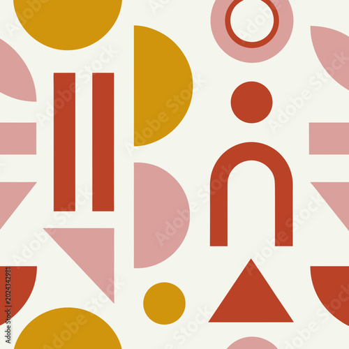 abstract geometric shapes circles triangles arches