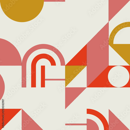 abstract geometric shapes circles triangles arches