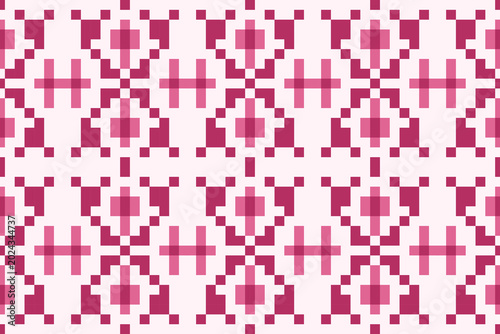 Seamless pixel pink pattern illustration