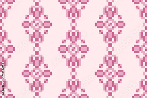Seamless pixel pink pattern illustration