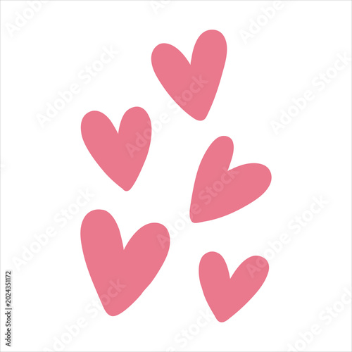 Tableau sur toile valentine pink hearts svg, hearts doodle