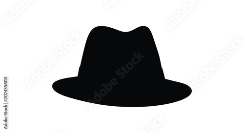 Fedora hat silhouette against a white background silhouette