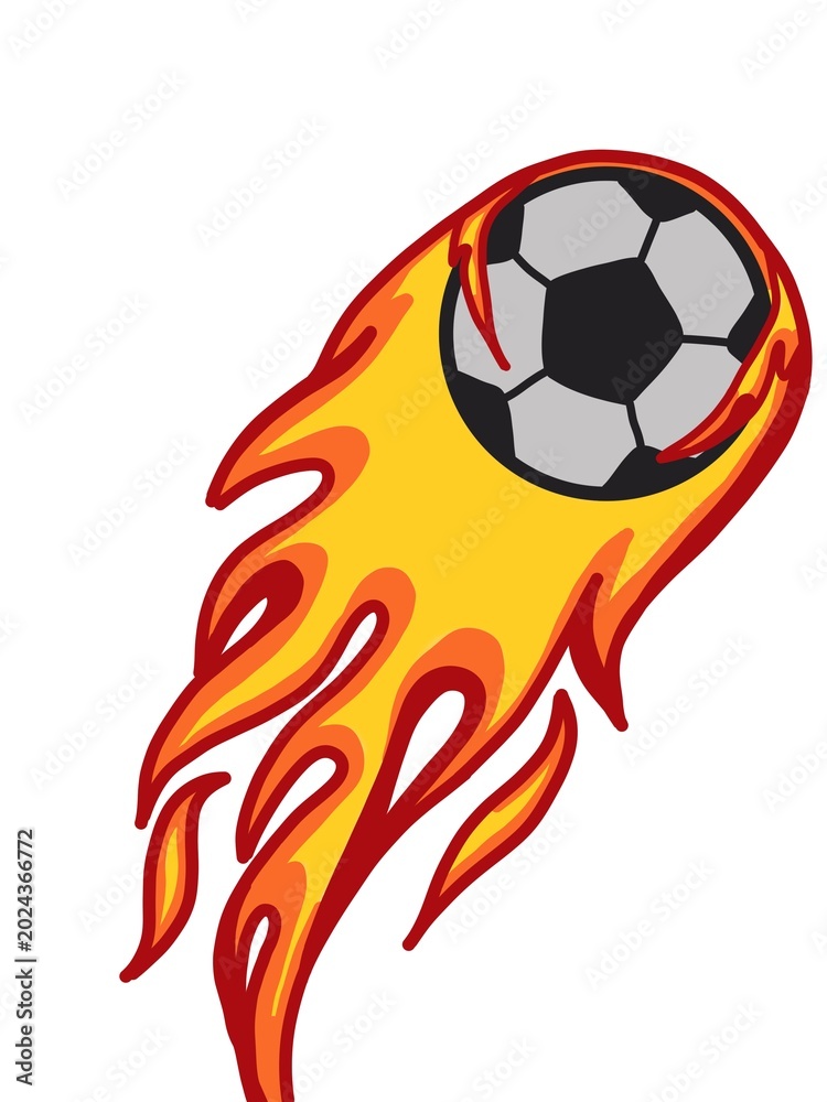Fototapeta premium flaming soccer ball
