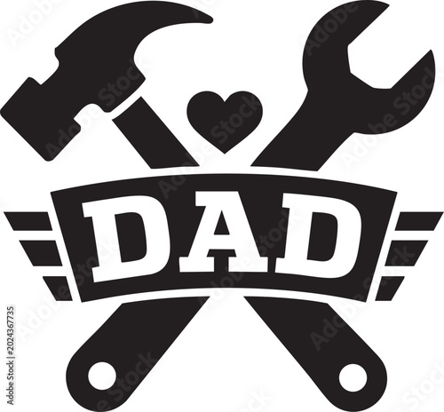 Handyman Dad Badge Graphic with Hammer and Wrench