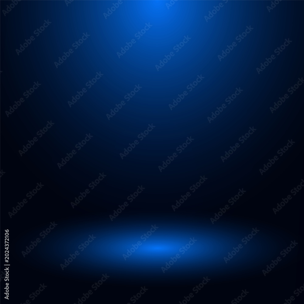 Fototapeta premium smooth gradient dark blue light studio room with copy space for you design background