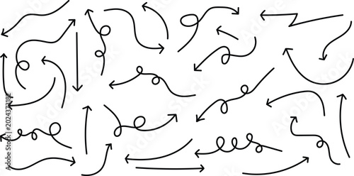 Hand drawn arrows collection diverse set of sketchy directional indicators for diagrams presentations