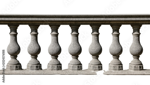 Konstfotografi Granite balustrade with ornate balusters, isolated on transparent background